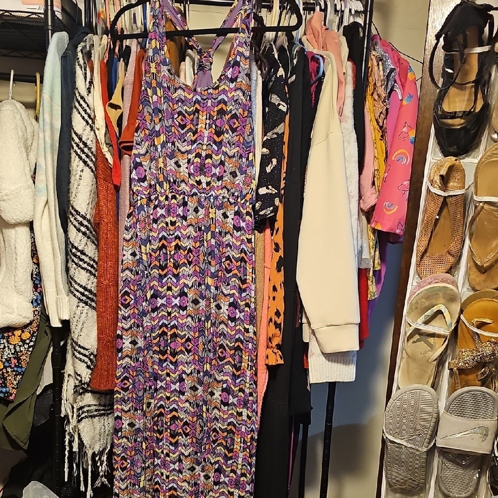Geometric Multicolor Sleeveless Dress